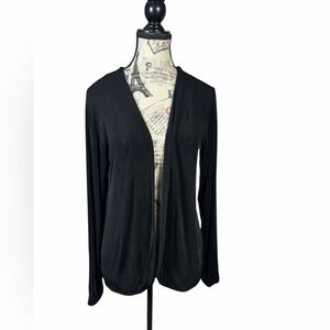 Chico's Stylish Classic Black Open Front Cardigan Size 1 (Medium)